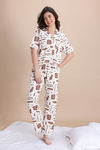 Zivame Harry Potter Knit Cotton Loungewear Set - Whisper White — thumbnail 1